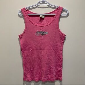 vintage y2k roxy pink logo tank top